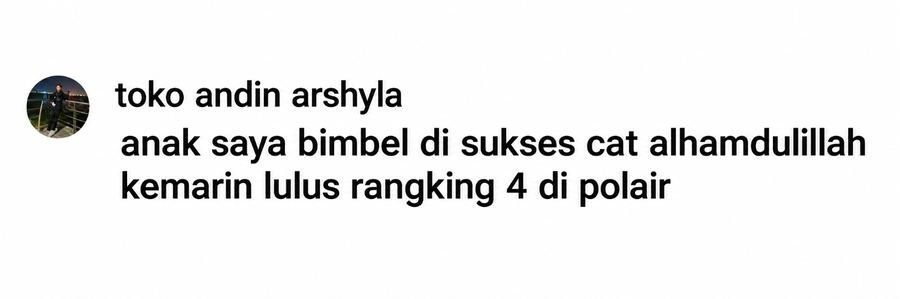 Screenshot testimoni WhatsApp pengguna SuksesCAT 3