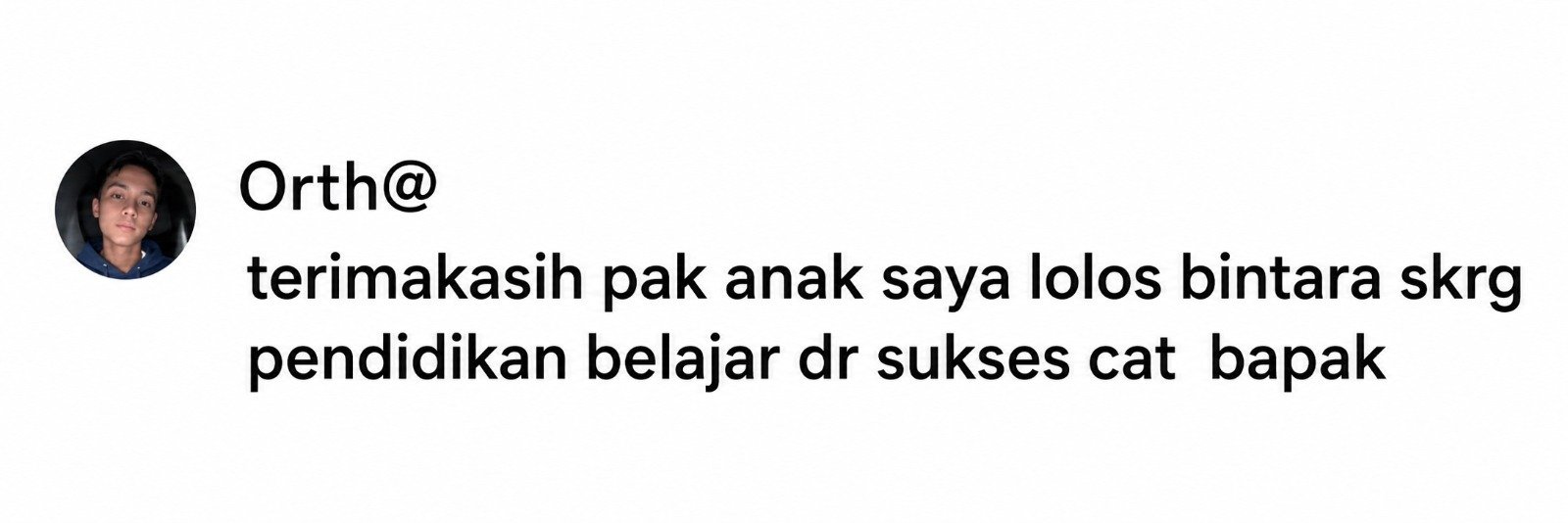 Screenshot testimoni WhatsApp pengguna SuksesCAT 2